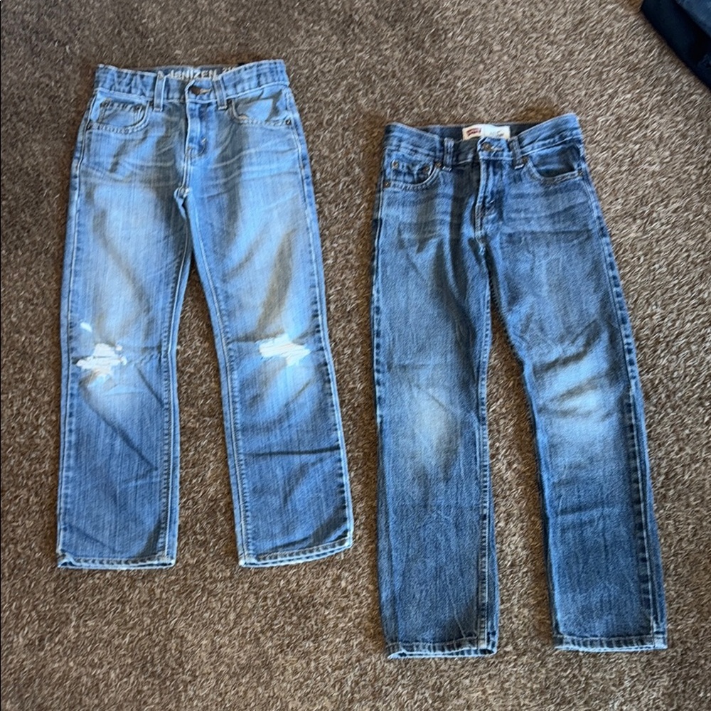 Levi's Blue Denim Jeans Straight Leg Distressed
